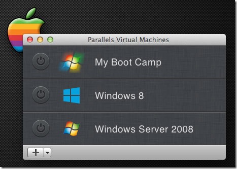 Virtual Machine list on desktop. My Boot Camp