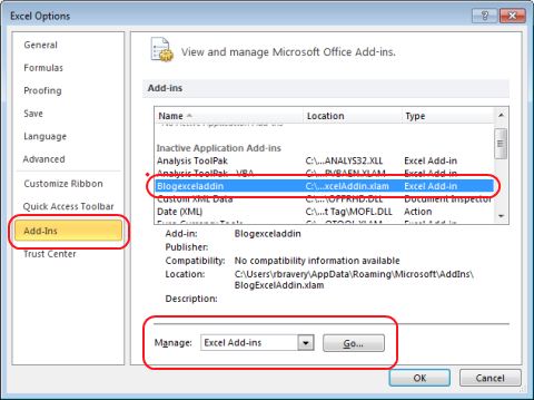 Load Excel Add-in